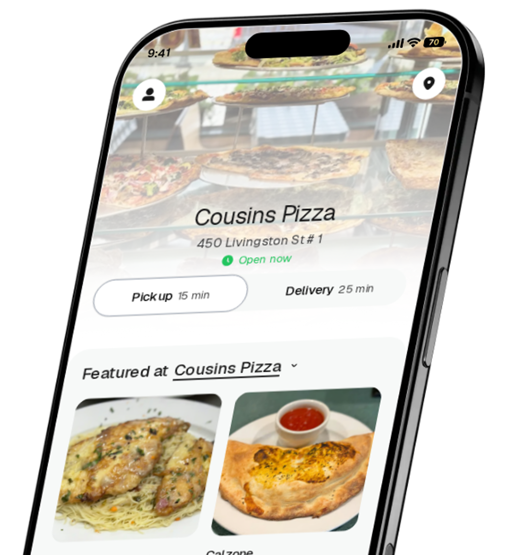 Cousins Pizza app preview