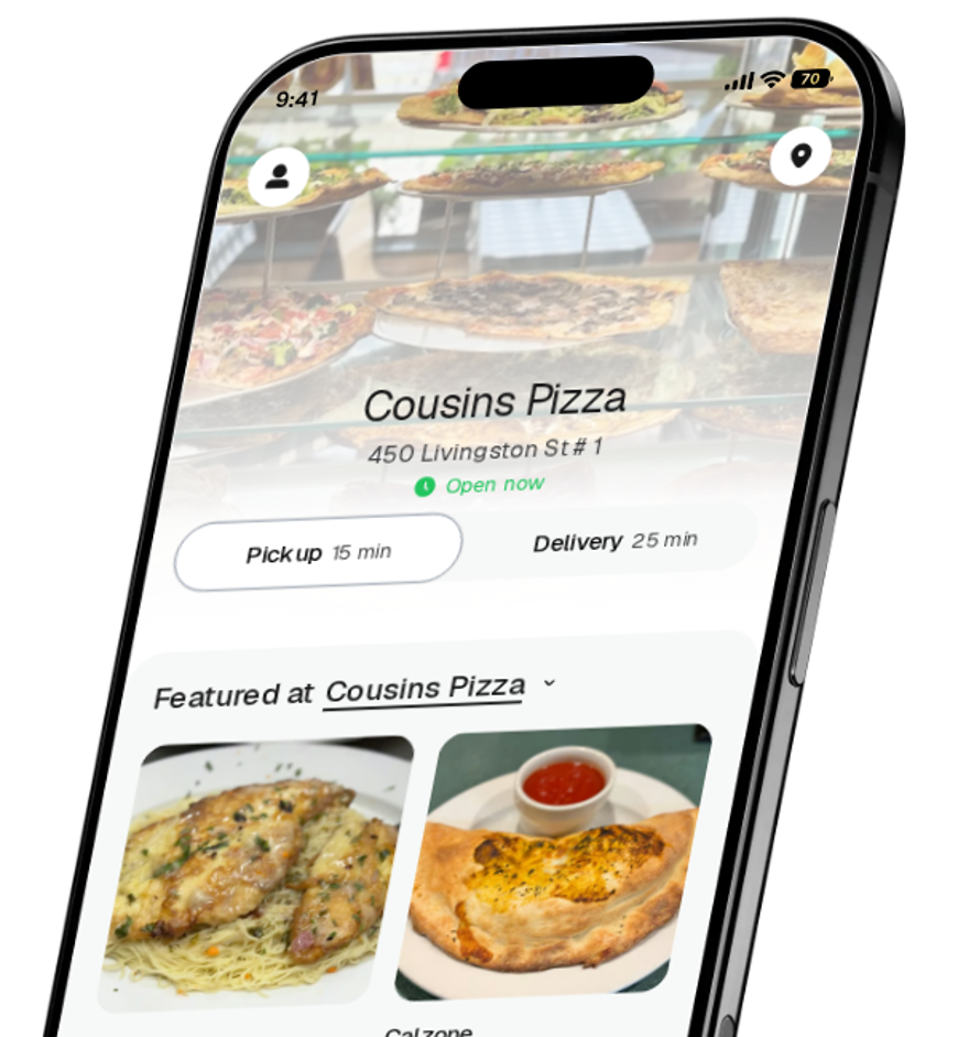 Cousins Pizza app preview
